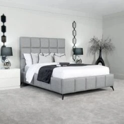 Cube King Size Bedframe - Grey