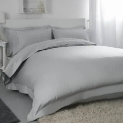 Egyptian Cotton 400 Count Oxford Duvet Cover - Platinum