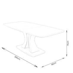 Picasso Table & 6 Grey Chairs -Taskers Sale Shop Extended Dimensions 1