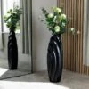 Fin Vase Matte Black - 18.8 X 14.7 X 57cm