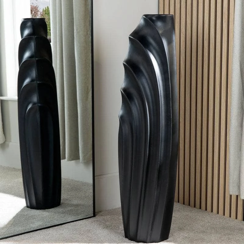 Fin Vase Matte Black - 100cm 3 Fin Vase Matte Black - 100cm