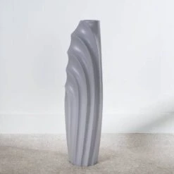 Fin Vase Matte Grey - 100cm