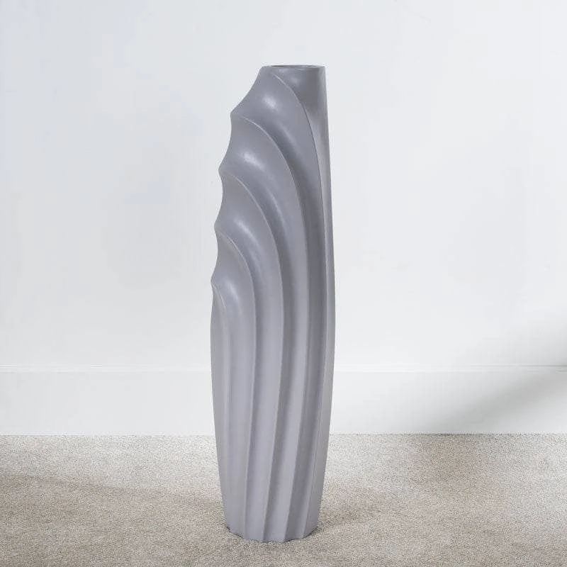 Fin Vase Matte Grey - 100cm 3 Fin Vase Matte Grey - 100cm
