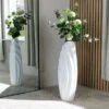 Fin Vase Matte White - 18.8 X 14.7 X 57cm
