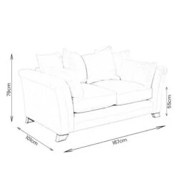 Firenze 2 Seater Sofa - Taupe -Taskers Sale Shop Firenze 2 Seater Dimensions