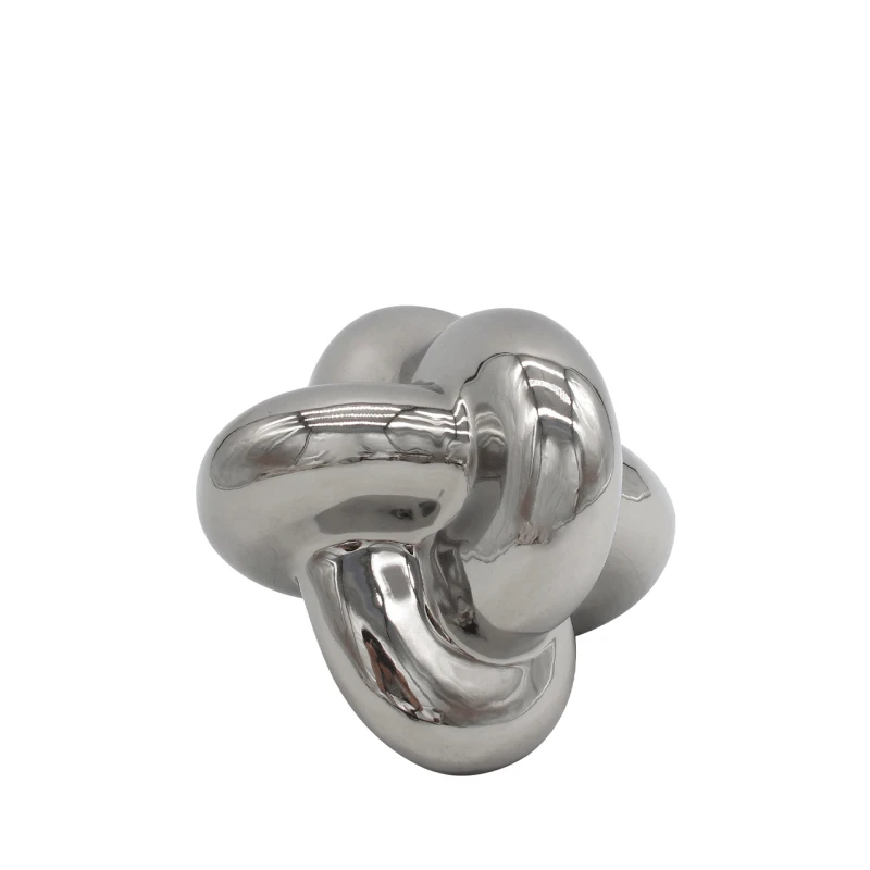 Medium Ceramic Sculpture Decoration - Silver 3 Medium Ceramic Sculpture Decoration - Silver