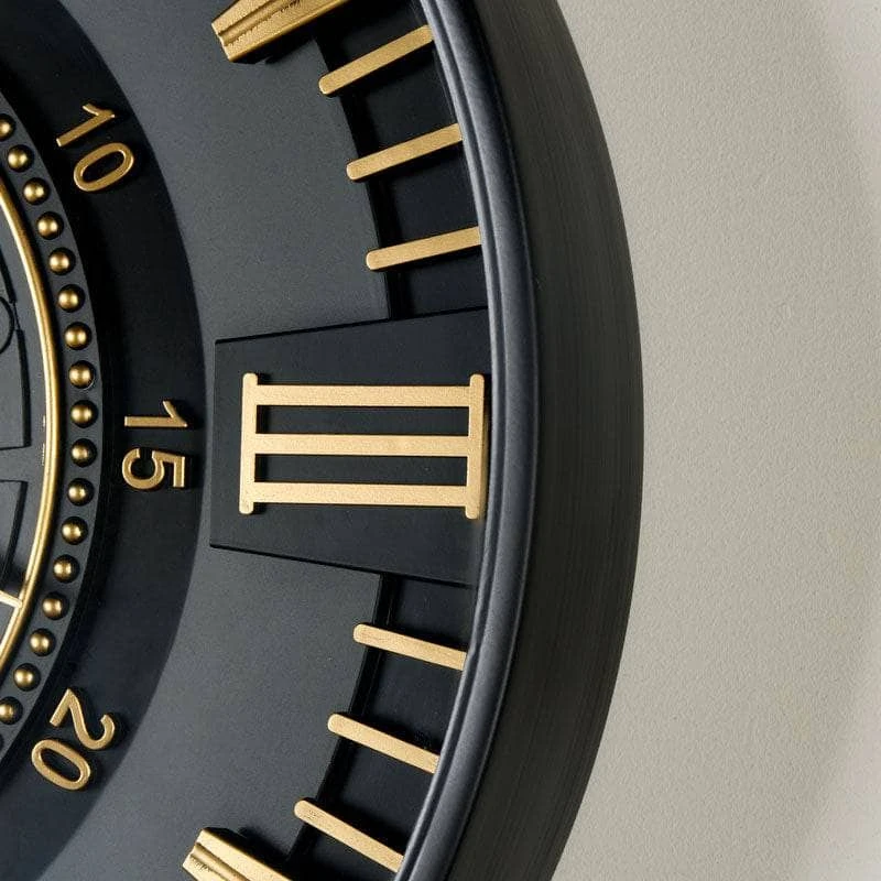 Black & Gold Gears Wall Clock - 59cm 4 Black & Gold Gears Wall Clock - 59cm - Image 2
