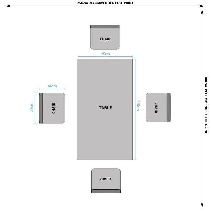 Girona 120cm Dining Table & 4 Toronto Grey Chairs 15 Girona 120cm Dining Table & 4 Toronto Grey Chairs - Image 13
