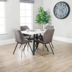 Girona 120cm Dining Table & 4 Toronto Grey Chairs