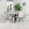 Girona 120cm Dining Table & 4 Vancouver Silver Chairs -Taskers Sale Shop Girona 120cm Dining Table 4 Vancouver Silver Chairs 2
