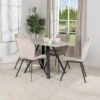 Girona 120cm Table & 4 Vancouver Taupe Chairs