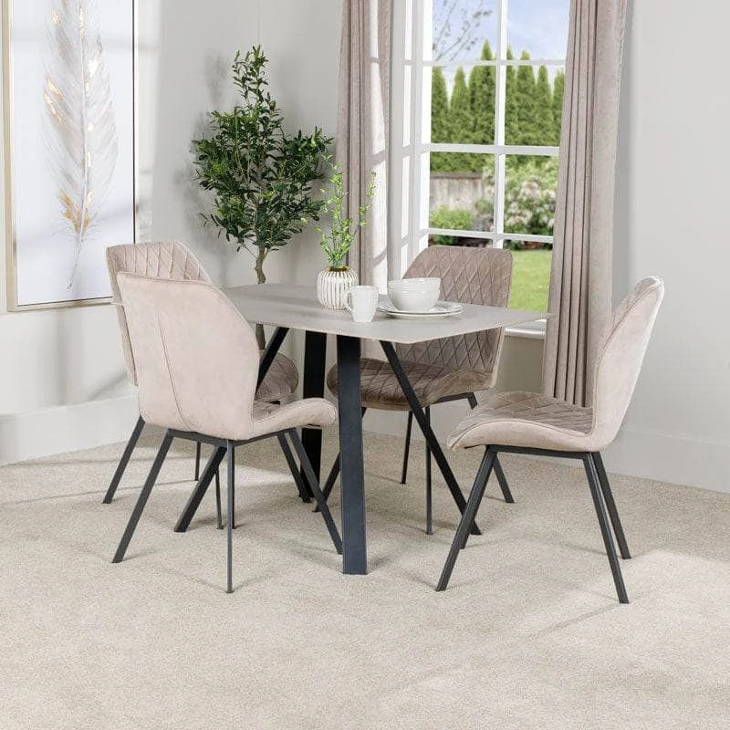 Girona 120cm Table & 4 Vancouver Taupe Chairs 3 Girona 120cm Table & 4 Vancouver Taupe Chairs