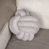 Grey Boucle Knot Ball Cushion - 27cm -Taskers Sale Shop Grey Boucle Knot Ball Cushion 27cm 1