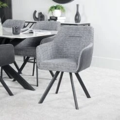 Harper Swivel Dining Chair - Grey