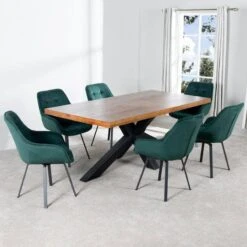 Harrow 200cm Dining Table & 6 Emerald Montreal Chairs -Taskers Sale Shop Harrow 200cm Dining Table 6 Emerald Montreal Chairs