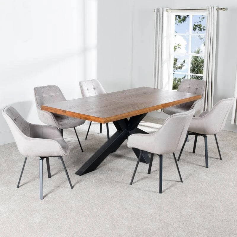 Harrow 200cm Dining Table & 6 Taupe Montreal Chairs 4 Harrow 200cm Dining Table & 6 Taupe Montreal Chairs - Image 2