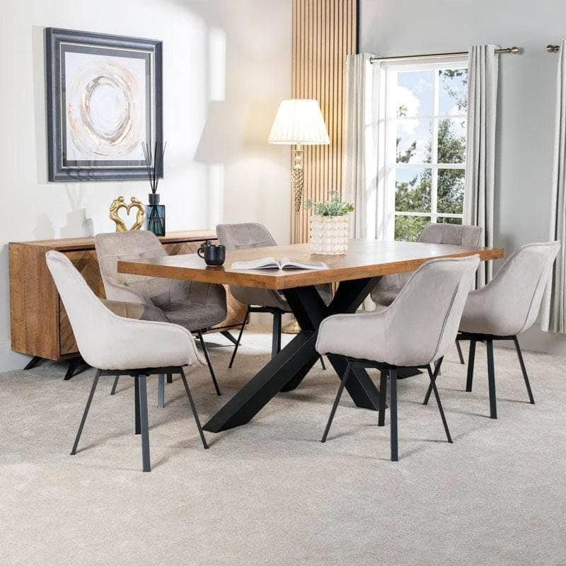 Harrow 200cm Dining Table & 6 Taupe Montreal Chairs 3 Harrow 200cm Dining Table & 6 Taupe Montreal Chairs