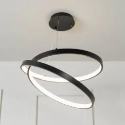 Hawaii LED 2 Spiral Pendant Ceiling Light - Black -Taskers Sale Shop Hawaii LED 2 Ring Pendant Ceiling Light Black
