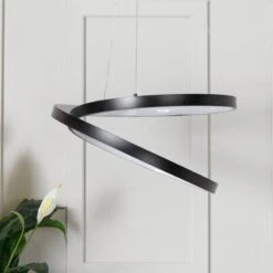 Hawaii LED 2 Spiral Pendant Ceiling Light - Black