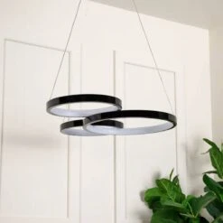 Hawaii LED 3 Ring Pendant Ceiling Light - Black 12 Hawaii LED 3 Ring Pendant Ceiling Light - Black -Taskers Sale Shop Hawaii LED 3 Ring Pendant Ceiling Light Black