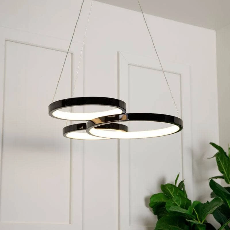 Hawaii LED 3 Ring Pendant Ceiling Light - Black 4 Hawaii LED 3 Ring Pendant Ceiling Light - Black - Image 2