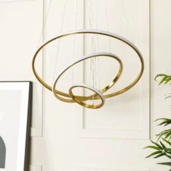Hawaii LED 3 Ring Pendant Ceiling Light- Gold