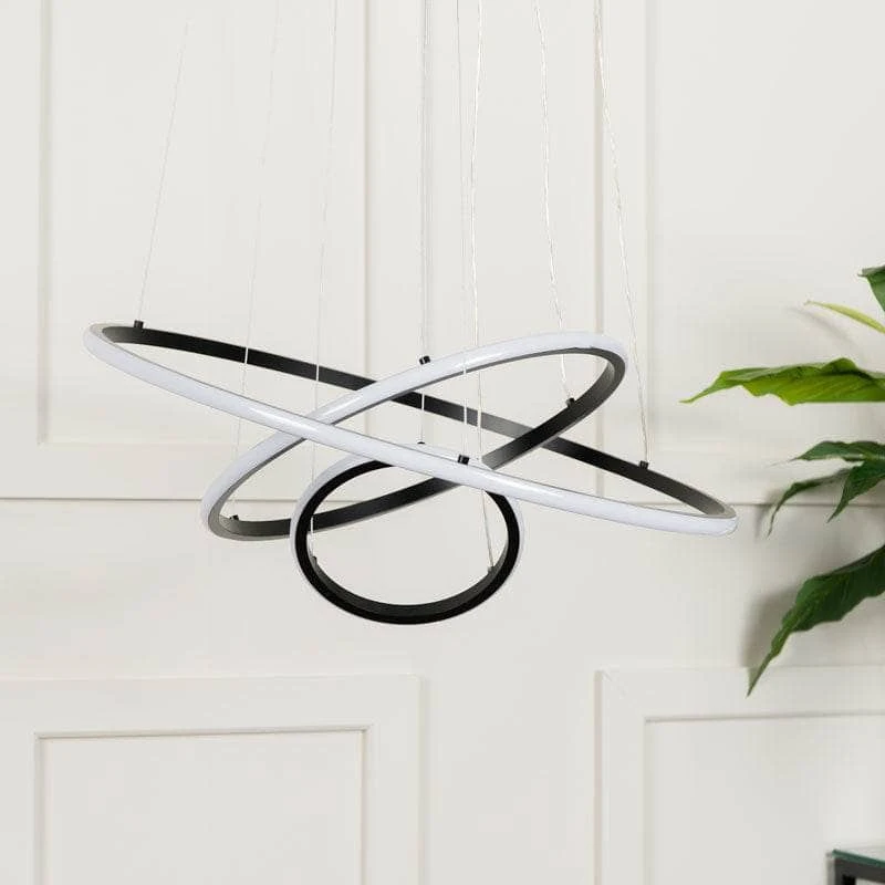 Hawaii LED Pendant 3 Ring Ceiling Light - Black 3 Hawaii LED Pendant 3 Ring Ceiling Light - Black