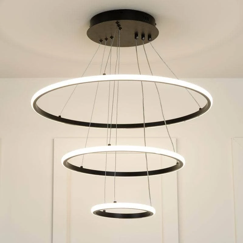 Hawaii LED Pendant 3 Ring Ceiling Light - Black 7 Hawaii LED Pendant 3 Ring Ceiling Light - Black - Image 5