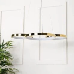 Hawaii LED Pendant 3 Ring Ceiling Light - Gold
