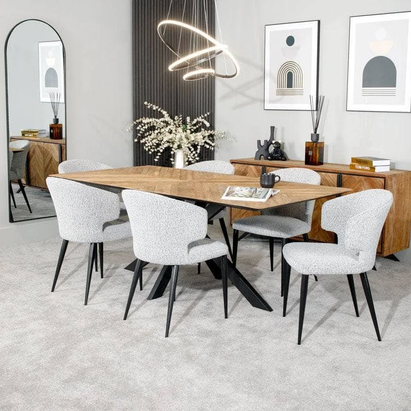 Herringbone Dining Table & 6 Aimee Chairs 3 Herringbone Dining Table & 6 Aimee Chairs