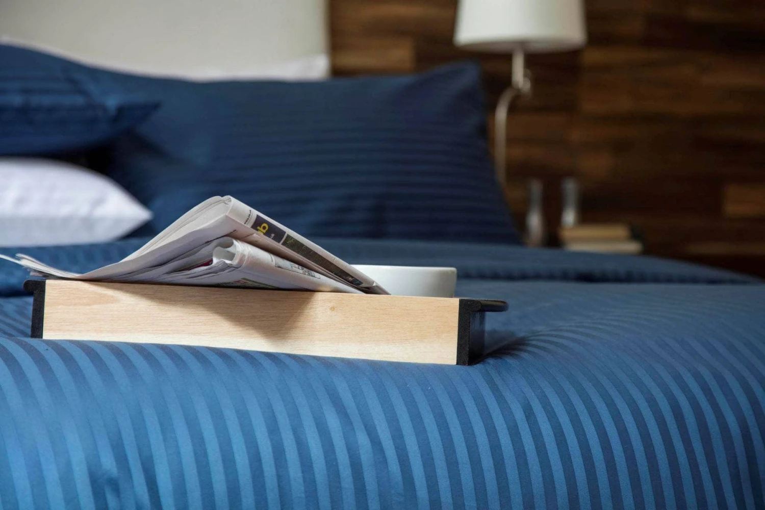 Hotel Satin Stripe Navy Duvet Set - Multiple Sizes 5 Hotel Satin Stripe Navy Duvet Set - Multiple Sizes - Image 3