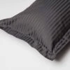 Hotel Satin Stripe Oxford Pillowcase -Charcoal -Taskers Sale Shop Hotel Satin Stripe Pillowcase Charcoal