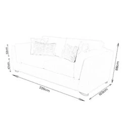 Houston 3 Seater Sofa - Ivory 17 Houston 3 Seater Sofa - Ivory -Taskers Sale Shop Houston 3 Seater Dimensions