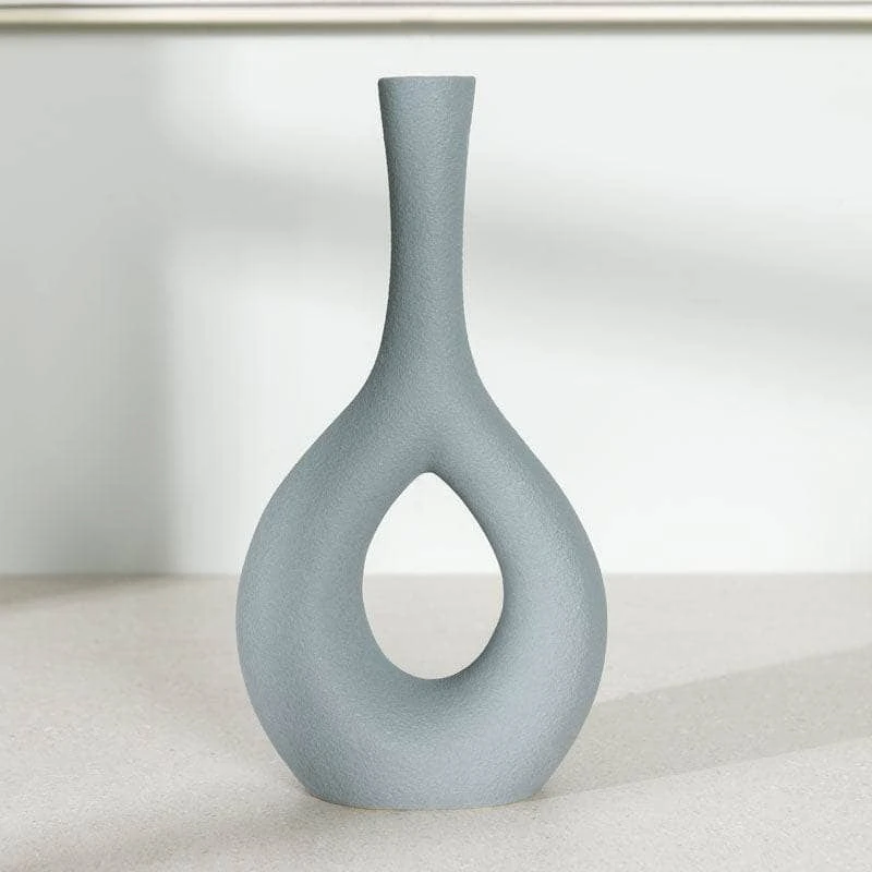 Light Grey Porcelain Vase - 31cm 3 Light Grey Porcelain Vase - 31cm