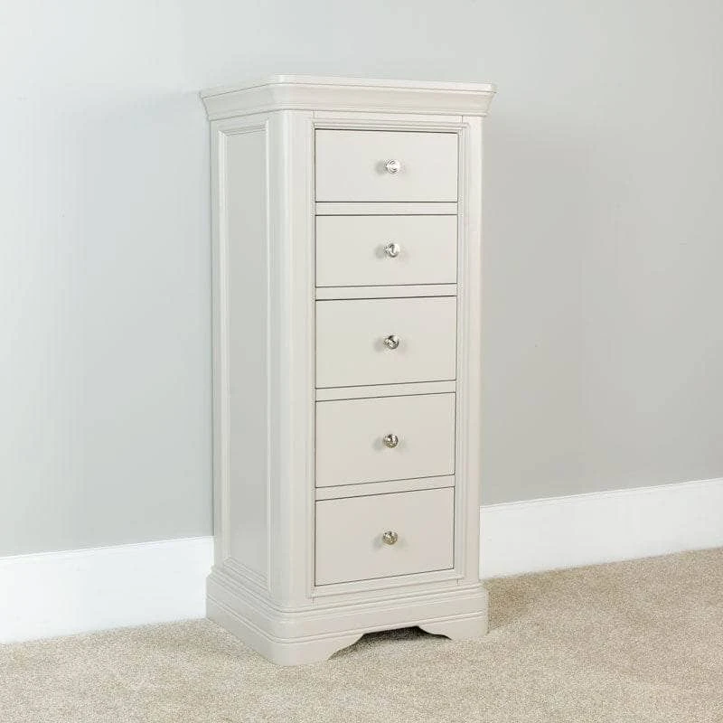 Victoria 5 Drawer Tall Chest - Taupe 4 Victoria 5 Drawer Tall Chest - Taupe - Image 2