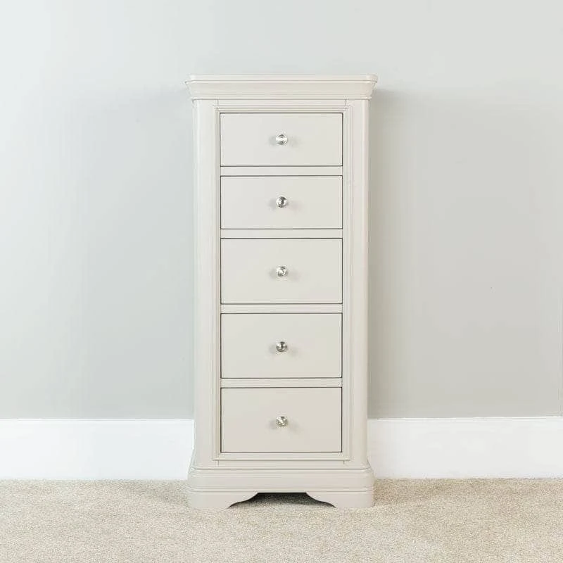 Victoria 5 Drawer Tall Chest - Taupe 6 Victoria 5 Drawer Tall Chest - Taupe - Image 4