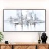 Black Abstract Framed Canvas (18186) - 150 X 80cm