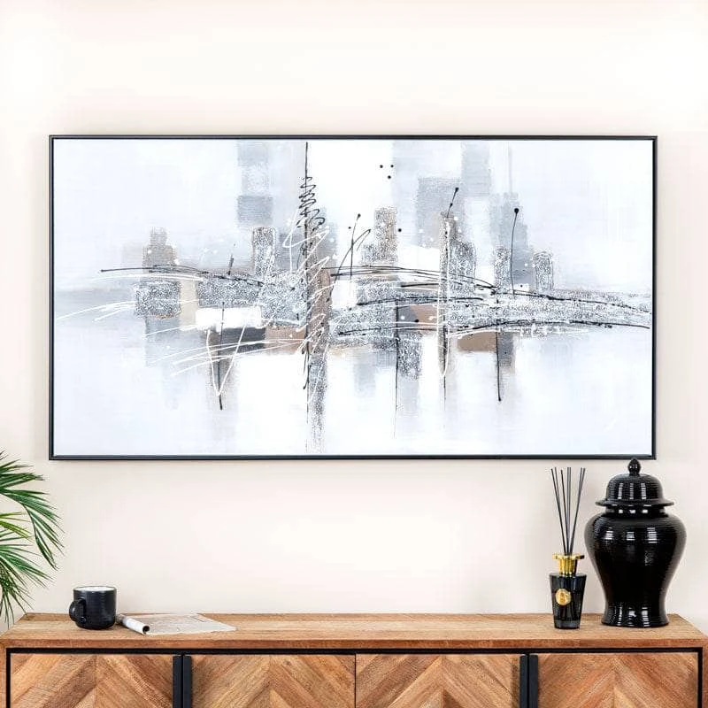Black Abstract Framed Canvas (18186) - 150 X 80cm 3 Black Abstract Framed Canvas (18186) - 150 X 80cm