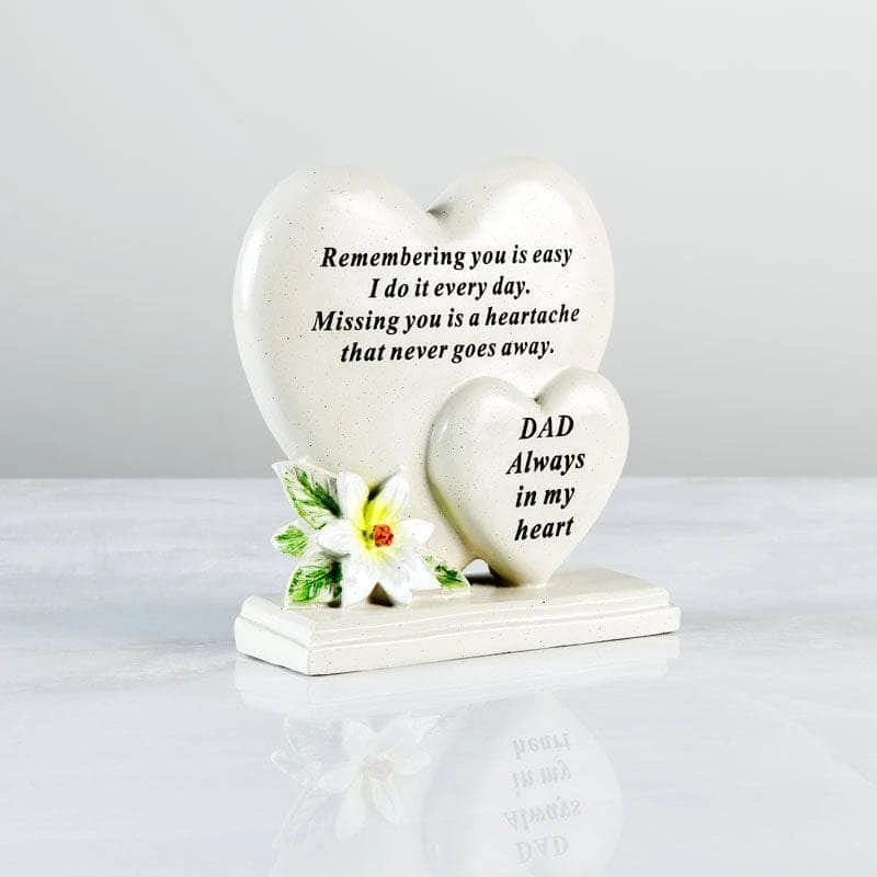 David Fischhoff Dad Double Heart Memorial Plaque 3 David Fischhoff Dad Double Heart Memorial Plaque
