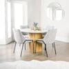 Ariel Round Dining Table & 4 Grey Boucle Lindsey Chairs 2 Ariel Round Dining Table & 4 Grey Boucle Lindsey Chairs -Taskers Sale Shop IMG 1111