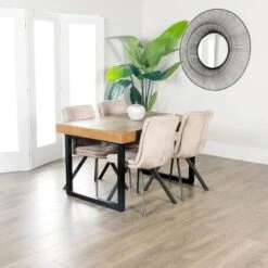 Lincoln Extendable Table & 4 Aspen Taupe Chairs