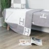 Letter H Throw - Grey