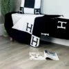 Letter H Throw - Black