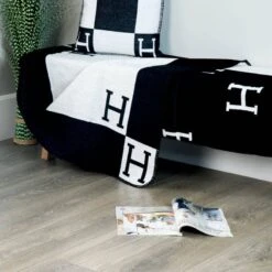 Letter H Throw - Black