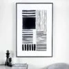 Monochrome Abstract Framed Picture - 80 X 120cm