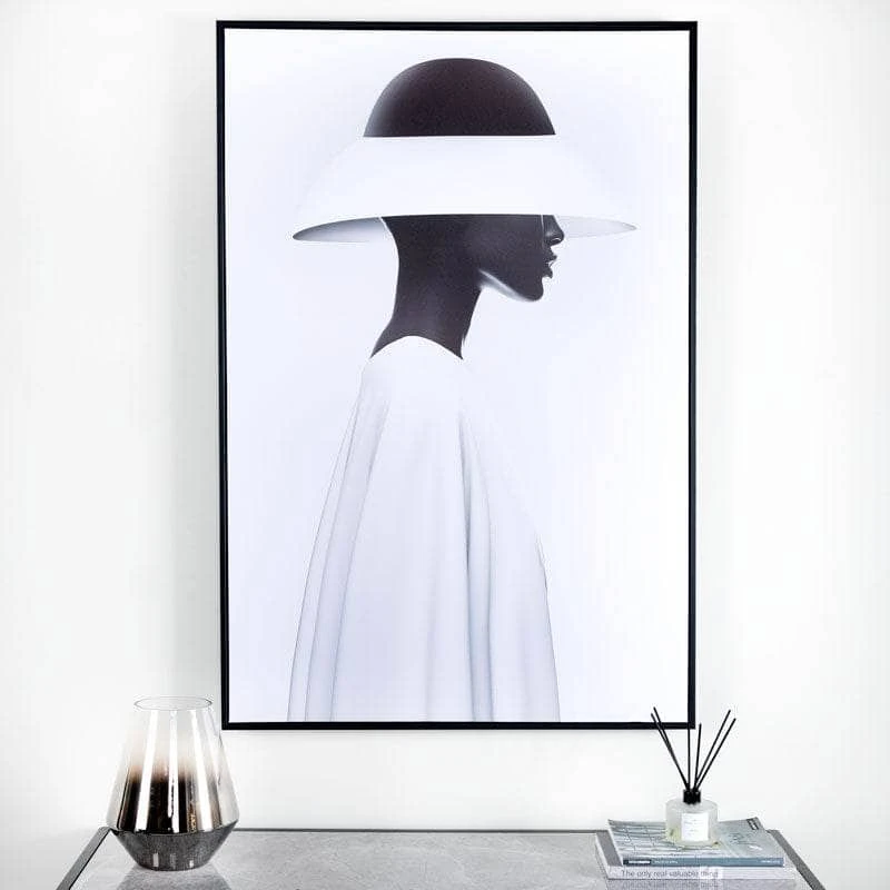 Woman With Hat Framed Picture - 80 X 120cm 3 Woman With Hat Framed Picture - 80 X 120cm