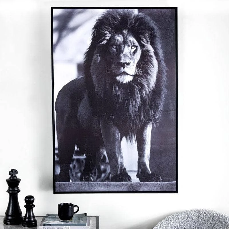 Monochrome Lion Framed Canvas - 80 X 120cm 3 Monochrome Lion Framed Canvas - 80 X 120cm