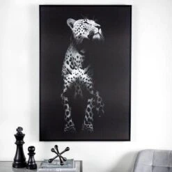 Black & White Leopard Canvas - 80 X 120cm