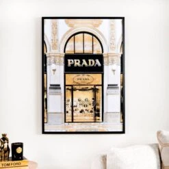 Prada Storefront Framed Picture - 70 X 100cm