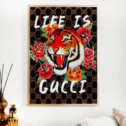 Life Is Gucci Framed Picture - 70 X 100cm
